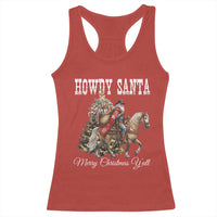 Black Santa Christmas Racerback Tank Top African American Western Cowboy - Wonder Print Shop