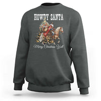 Black Santa Christmas Sweatshirt African American Western Cowboy - Wonder Print Shop