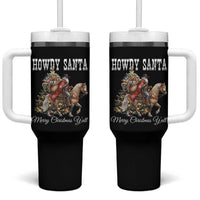 Black Santa Christmas Tumbler With Handle African American Western Cowboy - Wonder Print Shop
