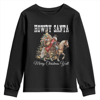 Black Santa Christmas Youth Sweatshirt African American Western Cowboy - Wonder Print Shop