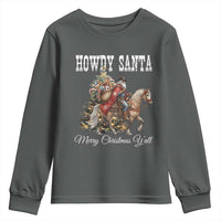 Black Santa Christmas Youth Sweatshirt African American Western Cowboy - Wonder Print Shop