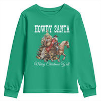Black Santa Christmas Youth Sweatshirt African American Western Cowboy - Wonder Print Shop