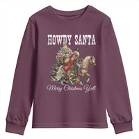 Black Santa Christmas Youth Sweatshirt African American Western Cowboy - Wonder Print Shop