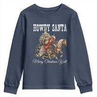 Black Santa Christmas Youth Sweatshirt African American Western Cowboy - Wonder Print Shop