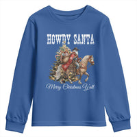 Black Santa Christmas Youth Sweatshirt African American Western Cowboy - Wonder Print Shop