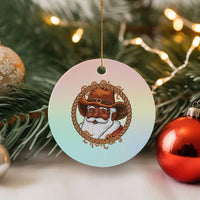 Black Santa Christmas Ceramic Ornament Big Nick Energy - Wonder Print Shop
