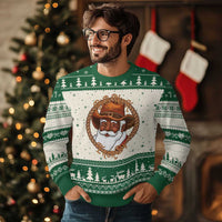 Black Santa Xmas Ugly Christmas Sweater Big Nick Energy - Wonder Print Shop