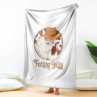 Black Cowboy Santa Christmas Throw Blanket Feeling Jolly - Wonder Print Shop