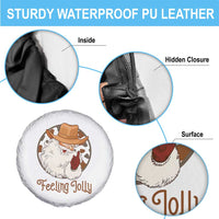 Black Cowboy Santa Christmas Spare Tire Cover Feeling Jolly - Wonder Print Shop