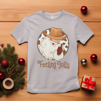 Black Cowboy Santa Christmas T Shirt Feeling Jolly - Wonder Print Shop