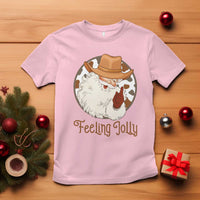 Black Cowboy Santa Christmas T Shirt Feeling Jolly - Wonder Print Shop