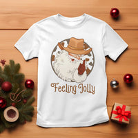 Black Cowboy Santa Christmas T Shirt Feeling Jolly - Wonder Print Shop