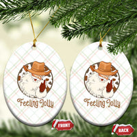 Black Cowboy Santa Christmas Ceramic Ornament Feeling Jolly - Wonder Print Shop