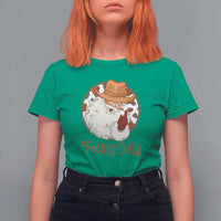 Black Cowboy Santa Christmas T Shirt For Women Feeling Jolly - Wonder Print Shop