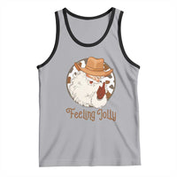 Black Cowboy Santa Christmas Tank Top Feeling Jolly - Wonder Print Shop