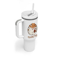 Black Cowboy Santa Christmas Tumbler With Handle Feeling Jolly - Wonder Print Shop