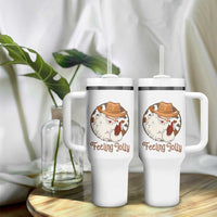 Black Cowboy Santa Christmas Tumbler With Handle Feeling Jolly - Wonder Print Shop