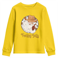 Black Cowboy Santa Christmas Youth Sweatshirt Feeling Jolly - Wonder Print Shop