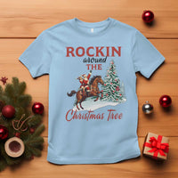 Cowboy Santa Western Christmas T Shirt Rockin Around The Xmas Tree - Wonder Print Shop