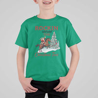Cowboy Santa Western Christmas T Shirt For Kid Rockin Around The Xmas Tree - Wonder Print Shop