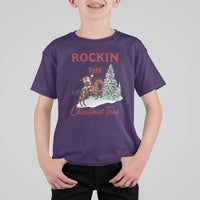 Cowboy Santa Western Christmas T Shirt For Kid Rockin Around The Xmas Tree - Wonder Print Shop