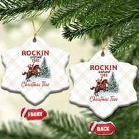 Cowboy Santa Western Christmas Ceramic Ornament Rockin Around The Xmas Tree - Wonder Print Shop