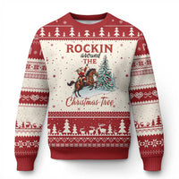 Cowboy Santa Western Xmas Ugly Christmas Sweater Rockin Around The Xmas Tree - Wonder Print Shop