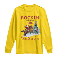 Cowboy Santa Western Christmas Long Sleeve Shirt Rockin Around The Xmas Tree - Wonder Print Shop