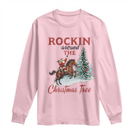 Cowboy Santa Western Christmas Long Sleeve Shirt Rockin Around The Xmas Tree - Wonder Print Shop