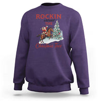 Cowboy Santa Western Christmas Sweatshirt Rockin Around The Xmas Tree - Wonder Print Shop