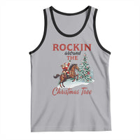 Cowboy Santa Western Christmas Tank Top Rockin Around The Xmas Tree - Wonder Print Shop