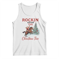 Cowboy Santa Western Christmas Tank Top Rockin Around The Xmas Tree - Wonder Print Shop