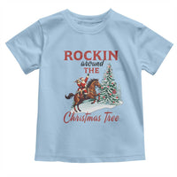 Cowboy Santa Western Christmas Toddler T Shirt Rockin Around The Xmas Tree - Wonder Print Shop