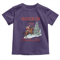 Cowboy Santa Western Christmas Toddler T Shirt Rockin Around The Xmas Tree - Wonder Print Shop