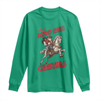 Black Cowboy Santa Christmas Long Sleeve Shirt African American Western - Wonder Print Shop