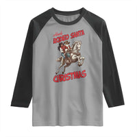 Black Cowboy Santa Christmas Raglan Shirt African American Western - Wonder Print Shop