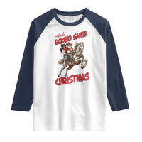 Black Cowboy Santa Christmas Raglan Shirt African American Western - Wonder Print Shop