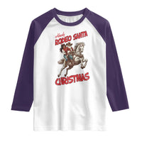 Black Cowboy Santa Christmas Raglan Shirt African American Western - Wonder Print Shop