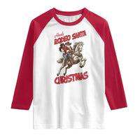 Black Cowboy Santa Christmas Raglan Shirt African American Western - Wonder Print Shop