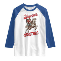 Black Cowboy Santa Christmas Raglan Shirt African American Western - Wonder Print Shop