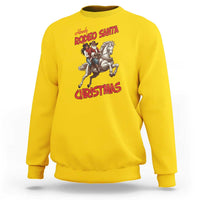 Black Cowboy Santa Christmas Sweatshirt African American Western - Wonder Print Shop