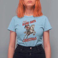Black Cowboy Santa Christmas T Shirt For Women African American Western - Wonder Print Shop