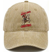 Black Cowboy Santa Christmas Washed Cotton Baseball Cap African American Western