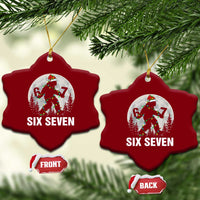 67 Six Seven Ceramic Ornament Funny Bigfoot Xmas Sasquatch Moon - Wonder Print Shop