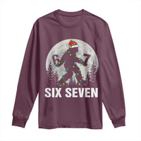 67 Six Seven Long Sleeve Shirt Funny Bigfoot Christmas Sasquatch Moon - Wonder Print Shop