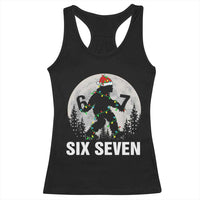 67 Six Seven Racerback Tank Top Funny Bigfoot Christmas Sasquatch Moon - Wonder Print Shop
