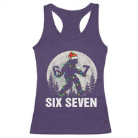 67 Six Seven Racerback Tank Top Funny Bigfoot Christmas Sasquatch Moon - Wonder Print Shop