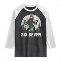 67 Six Seven Raglan Shirt Funny Bigfoot Christmas Sasquatch Moon - Wonder Print Shop