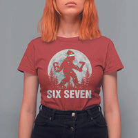 67 Six Seven T Shirt For Women Funny Bigfoot Christmas Sasquatch Moon - Wonder Print Shop