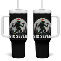 67 Six Seven Tumbler With Handle Funny Bigfoot Christmas Sasquatch Moon - Wonder Print Shop